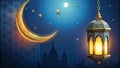 Beautiful ramadan kareem arabic islamic pattern background with lamp Royalty Free Stock Photo
