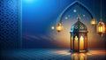 Beautiful ramadan kareem arabic islamic pattern background with lamp Royalty Free Stock Photo
