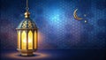 Beautiful ramadan kareem arabic islamic pattern background with lamp Royalty Free Stock Photo