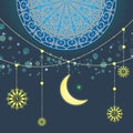 Beautiful ramadan kareem greeting card design with mandala art