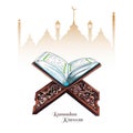 Beautiful ramadan kareem holy book of koran for muslim holiday background