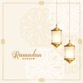 Beautiful ramadan kareem traditional festival card design