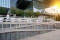 Beautiful ramp for visitors in wheelchairs at the entrance Royalty Free Stock Photo