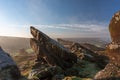 A beautiful Ramshaw Rocks sunrise at Ramshaw Rocks in the Peak District National Park Royalty Free Stock Photo