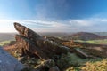 A beautiful Ramshaw Rocks sunrise at Ramshaw Rocks in the Peak District National Park