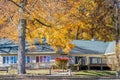 House with Fall Colored Foliage