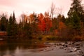 Ontonagon River Below Bond Falls in Autumn located in Upper Michigan Royalty Free Stock Photo