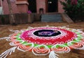 Beautiful Rangoli Design At Diwali Festival