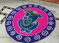 Beautiful rangoli design made at diwali