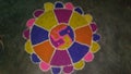 Beautiful Rangoli on the festival of Diwali