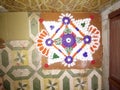 Beautiful rangoli in light of festival diwali