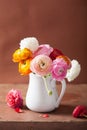 Beautiful ranunculus flowers in vase