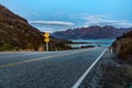 Beautiful raod and scenic of lake hawea southland new zealand Royalty Free Stock Photo