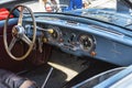 Beautiful rare retro interior design of Italian vintage blue car model Cisitalia