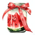 beautiful raspberry jam jar clipart illustration