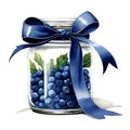 beautiful raspberry jam jar clipart illustration