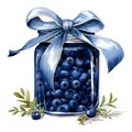 beautiful raspberry jam jar clipart illustration