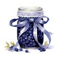 beautiful raspberry jam jar clipart illustration