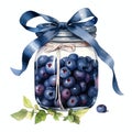 beautiful raspberry jam jar clipart illustration