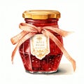 beautiful raspberry jam jar clipart illustration