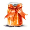 beautiful raspberry jam jar clipart illustration