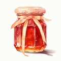 beautiful raspberry jam jar clipart illustration