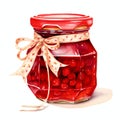 beautiful raspberry jam jar clipart illustration