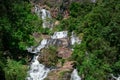 Beautiful Rawana Ella waterfall, surrounded by green tropical forest