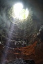 Beautiful ray of light inside Jomblang Cave Royalty Free Stock Photo