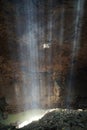 Beautiful ray of light inside Jomblang Cave