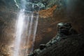 Beautiful ray of light inside Jomblang Cave Royalty Free Stock Photo