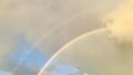 Beautiful double rainbow in the early morning. Royalty Free Stock Photo