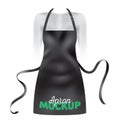 Beautiful, realistic black apron kitchen or waiter apron mockup