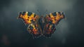 a beautiful ,realistic colourfull butterfly on a plain dark background