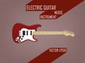 Beautiful realistic design set of electric guitar,music instrument vector concept