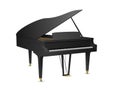 Beautiful realistic detailed colorful shaded black grand piano vector