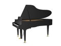 Beautiful realistic detailed colorful shaded black grand piano vector Royalty Free Stock Photo