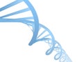 Beautiful realistic DNA blue colored double helix on white background Royalty Free Stock Photo