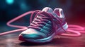 Tying sports shoes. Generative AI