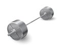 Beautiful realistic perspective view fitness vector of an olympic barbell with steel plates on white background