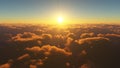 Beautiful And Realistic Sunrise Over The Clouds