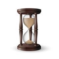 Beautiful realistic wooden vintage hourglass on white background Royalty Free Stock Photo