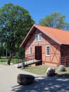 Beautiful rebuild home and fence, Lithuania Royalty Free Stock Photo