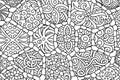 Coloring book page with abstract tribal pattern