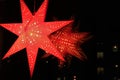 A beautiful red Advent star in a window Royalty Free Stock Photo