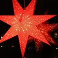 A beautiful red Advent star in a window Royalty Free Stock Photo