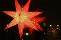 A beautiful red Advent star in a window Royalty Free Stock Photo