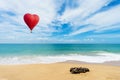 Beautiful Red balloon in the shape of a heart at Mai khao beach