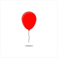 Beautiful red baloon. Baloon icon. Red baloon in realistic style on white background. Vector icon