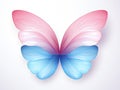 A beautiful red and blue butterfly on a white background. Generated by AI. Royalty Free Stock Photo